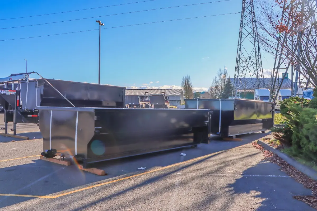 Roll-off dumpster ready for waste disposal at job site for 12 Yard Dumpster Rental in Newburgh